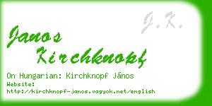 janos kirchknopf business card